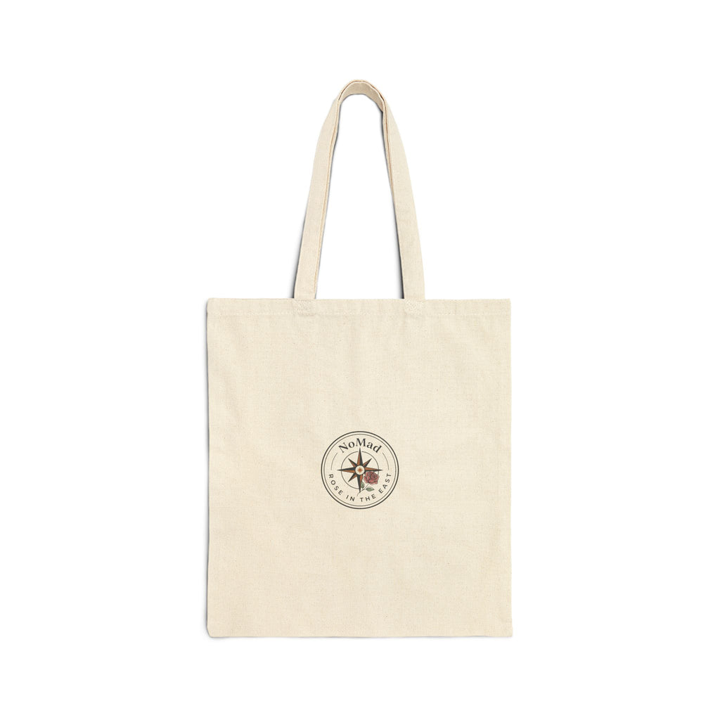 Compass Rose Cotton Tote Bag — Nautical 'Stay Wild' Canvas Market Tote