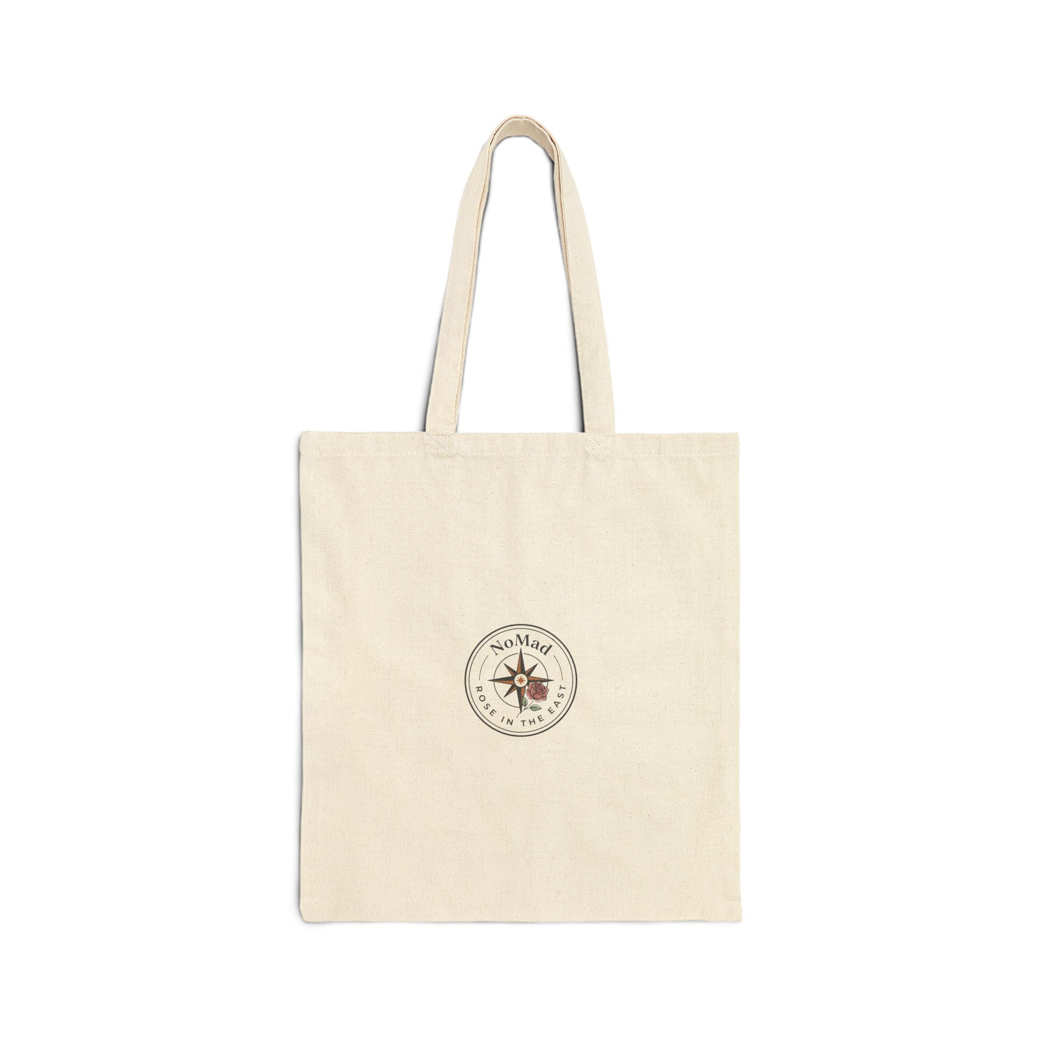 Compass Rose Cotton Tote Bag — Nautical 'Stay Wild' Canvas Market Tote