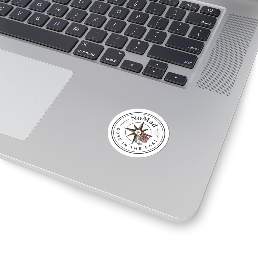 NoMad Compass Rose Kiss-Cut Sticker — 'Rose in the East' Vintage Travel Decal