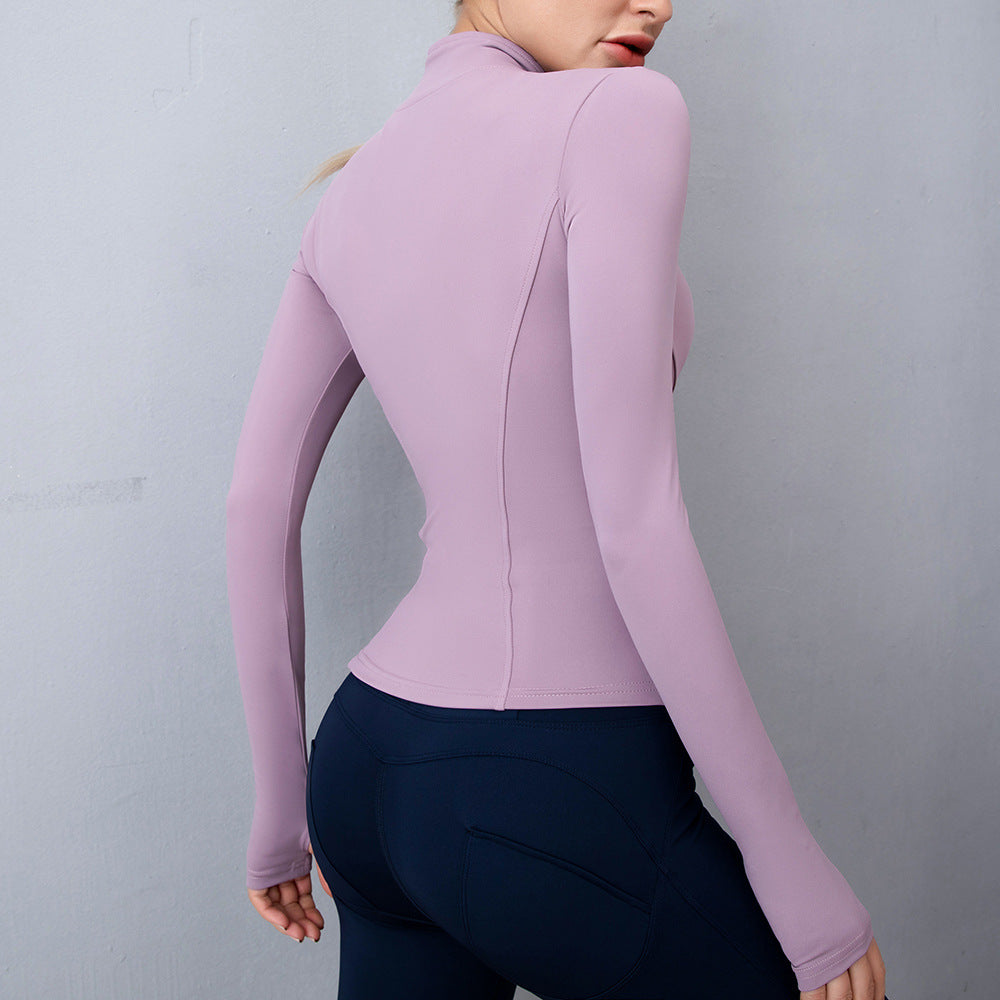 Women's Zip-Up Long Sleeve Yoga Jacket for Fitness