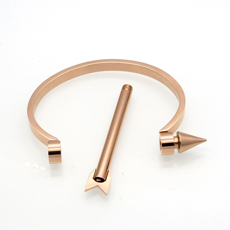 Personalized Stainless Steel Arrow Semicircle Bracelet