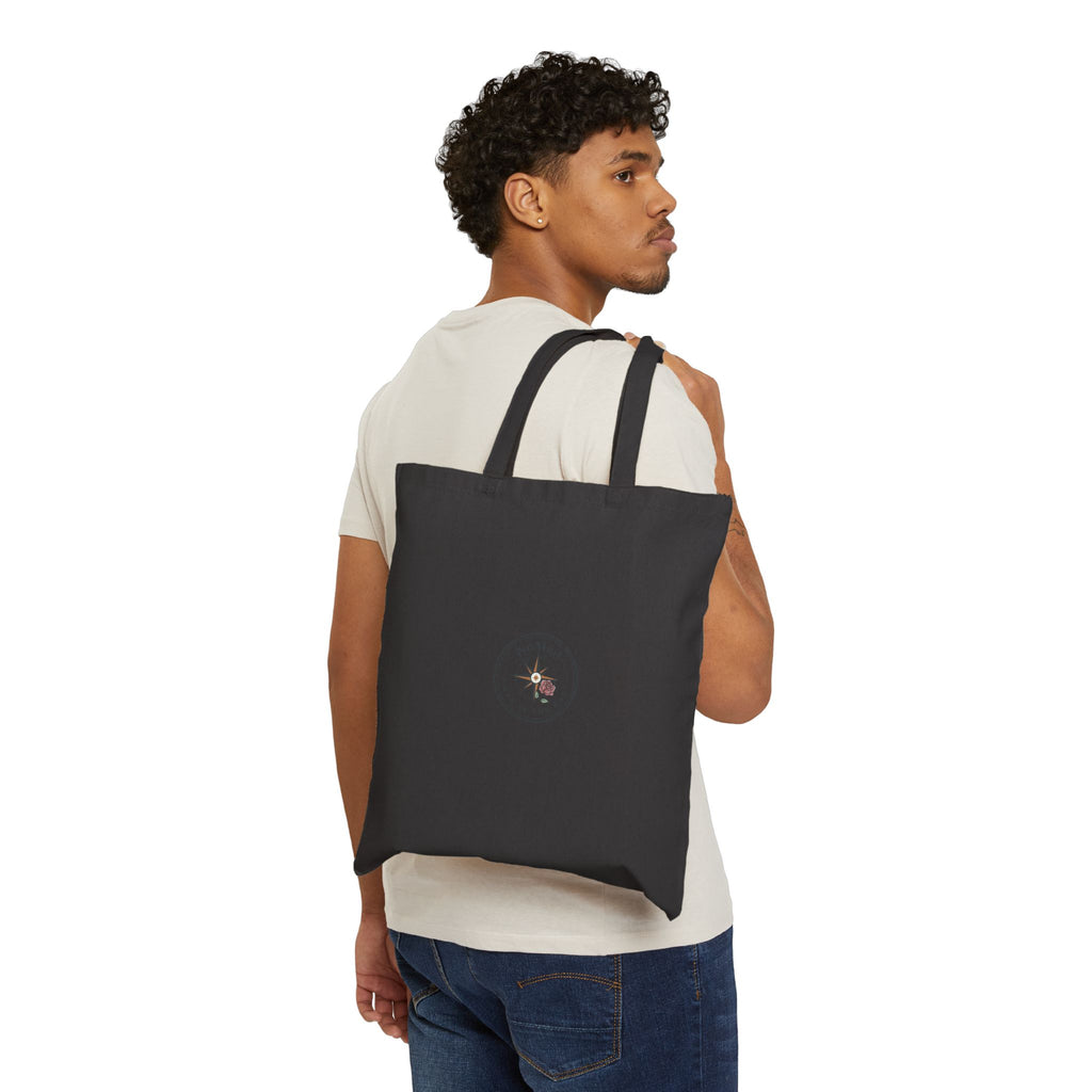 Compass Rose Cotton Tote Bag — Nautical 'Stay Wild' Canvas Market Tote
