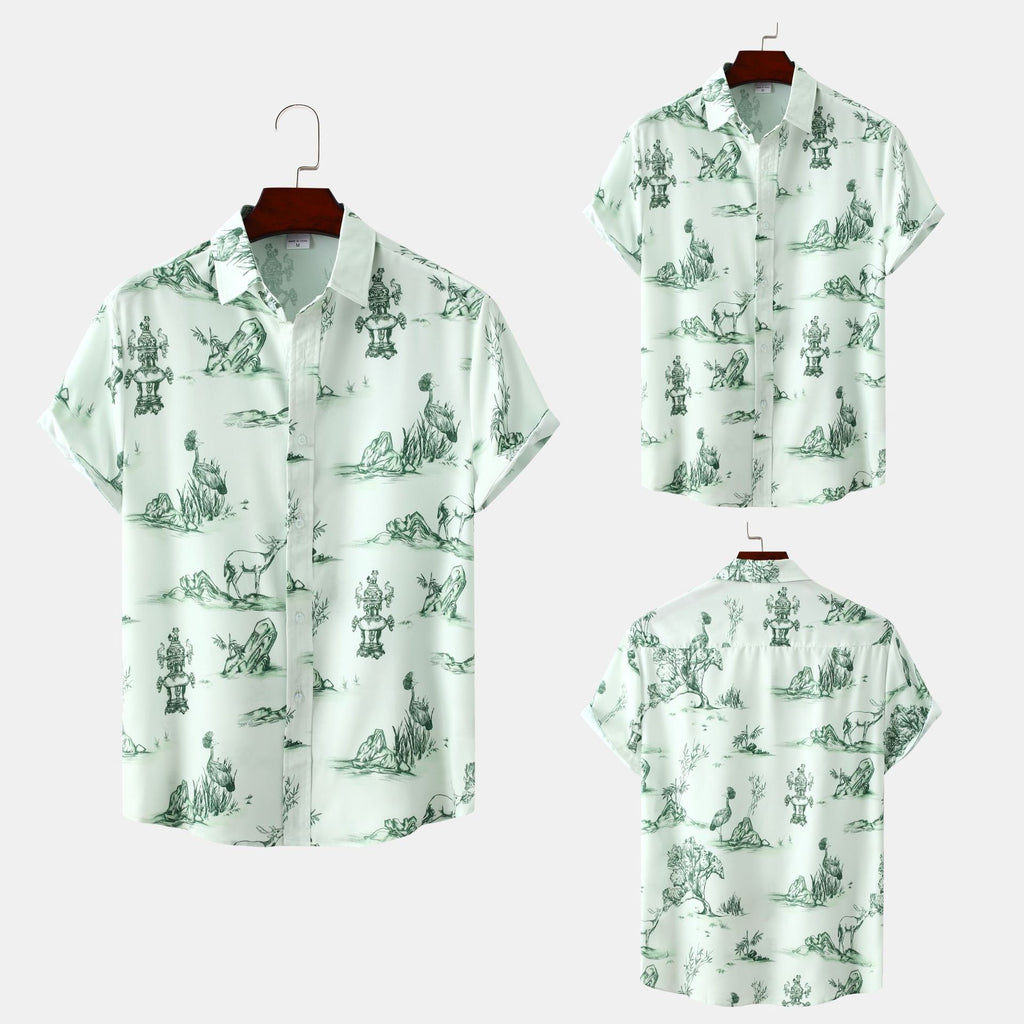 2024 New Men's Short Sleeve Hawaiian Shirt